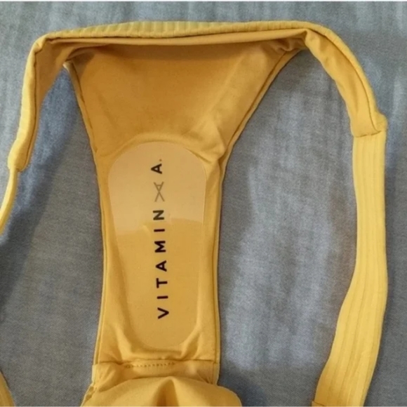 Vitamin A Bikini Set Moss Carmen Ribbed Yellow - Picture 8 of 9